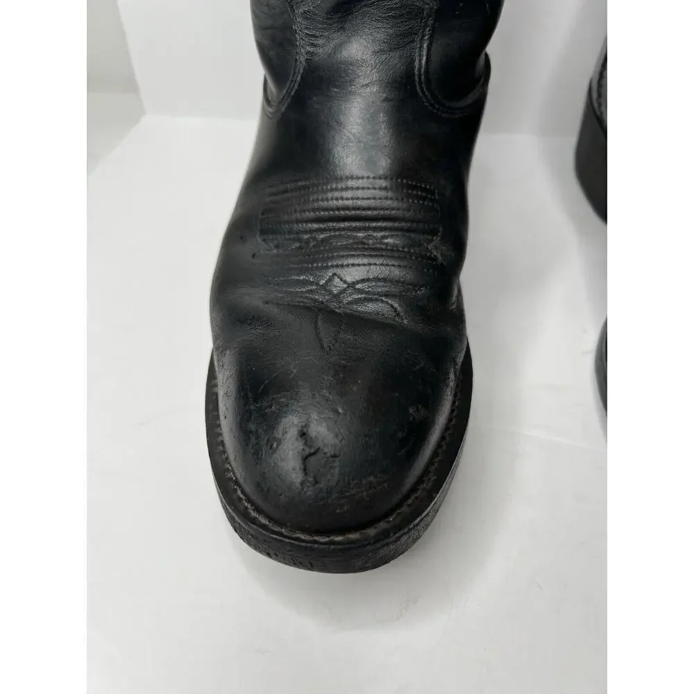 Vintage Durango Men's Western Black Leather Cowboy Boots Western Size 7.5